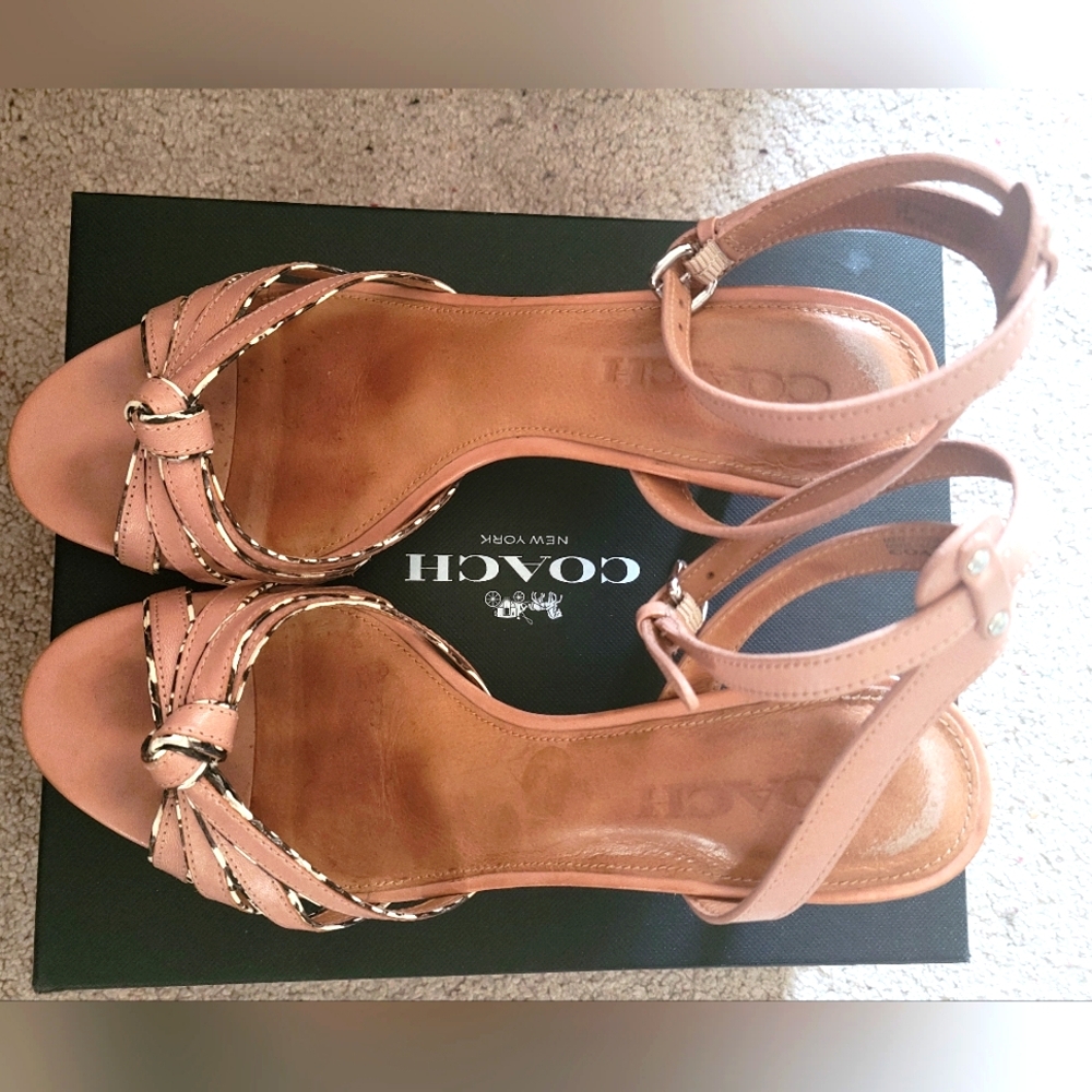 Coach Meg Matte Calf/Land Beechwood Sandals --Last Time They Will Be Listed